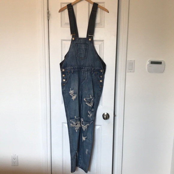 EUC One Teaspoon Distressed Overalls - Picture 1 of 4